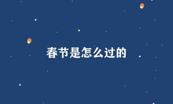 春节是怎么过的