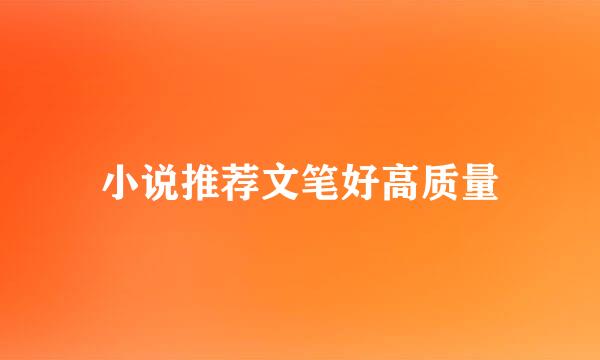 小说推荐文笔好高质量