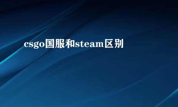 csgo国服和steam区别