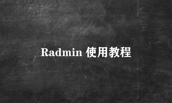 Radmin 使用教程