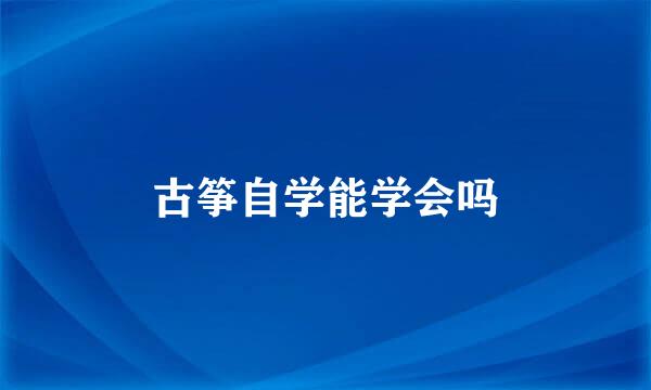古筝自学能学会吗