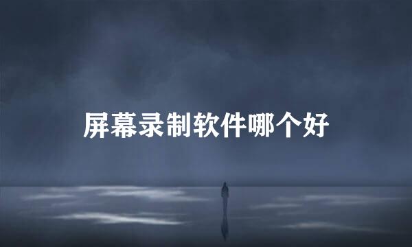 屏幕录制软件哪个好