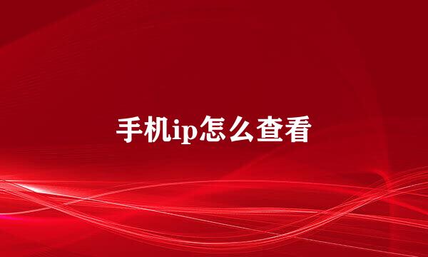 手机ip怎么查看