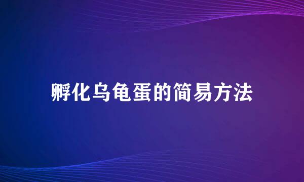 孵化乌龟蛋的简易方法