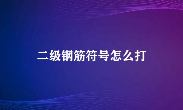 二级钢筋符号怎么打