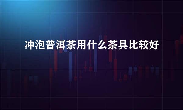 冲泡普洱茶用什么茶具比较好