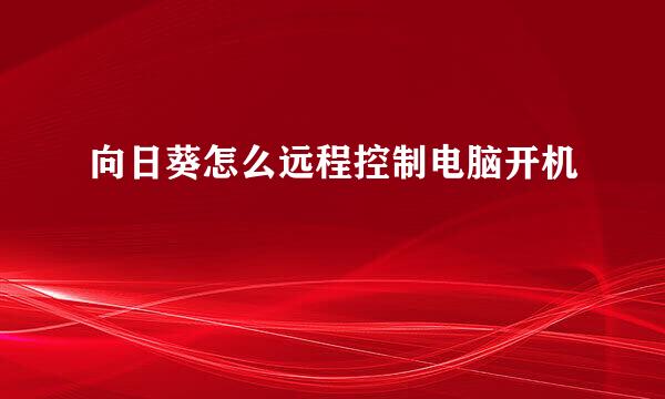 向日葵怎么远程控制电脑开机