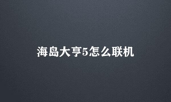 海岛大亨5怎么联机