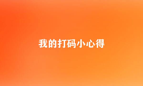我的打码小心得