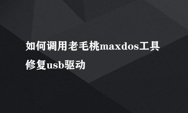 如何调用老毛桃maxdos工具修复usb驱动