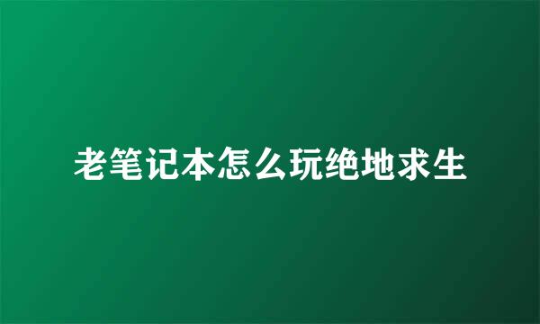 老笔记本怎么玩绝地求生