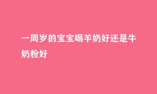 一周岁的宝宝喝羊奶好还是牛奶粉好