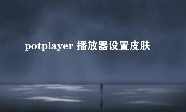 potplayer 播放器设置皮肤