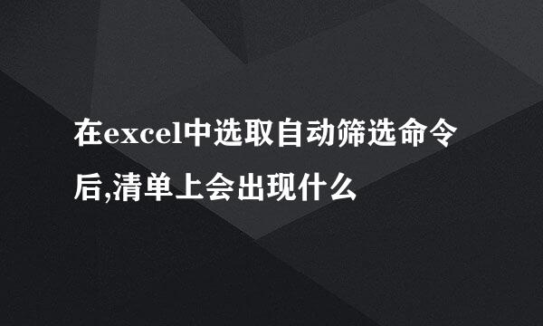 在excel中选取自动筛选命令后,清单上会出现什么