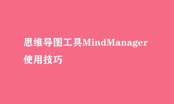 思维导图工具MindManager使用技巧