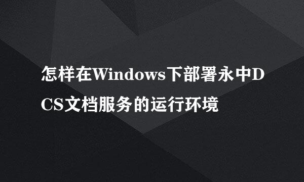 怎样在Windows下部署永中DCS文档服务的运行环境