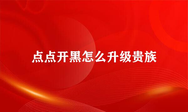 点点开黑怎么升级贵族