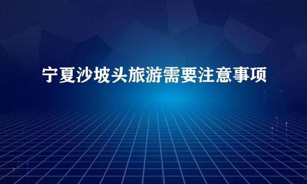 宁夏沙坡头旅游需要注意事项
