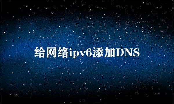给网络ipv6添加DNS