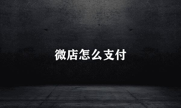 微店怎么支付