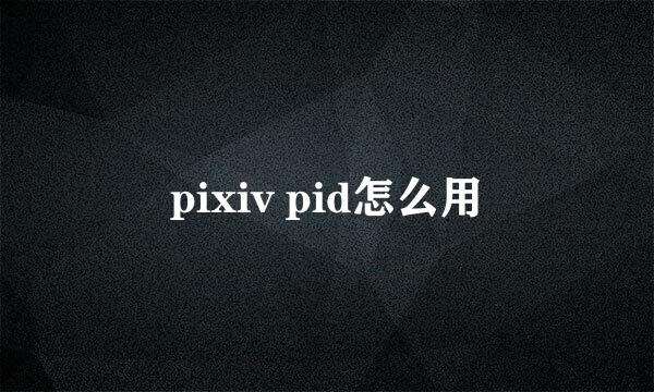 pixiv pid怎么用