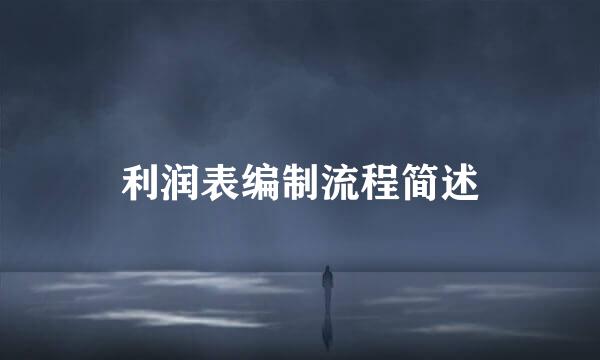 利润表编制流程简述