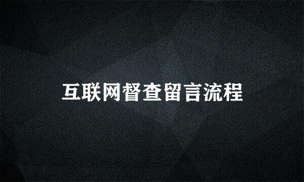 互联网督查留言流程