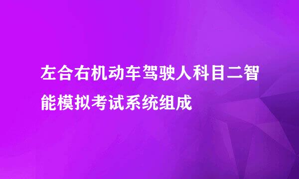 左合右机动车驾驶人科目二智能模拟考试系统组成