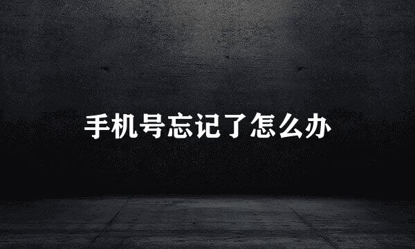 手机号忘记了怎么办