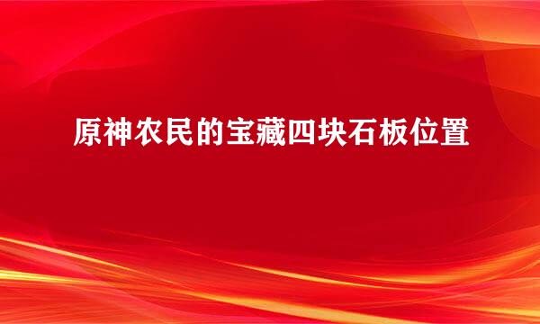 原神农民的宝藏四块石板位置