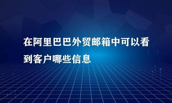 在阿里巴巴外贸邮箱中可以看到客户哪些信息