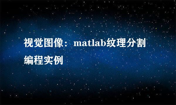 视觉图像：matlab纹理分割编程实例