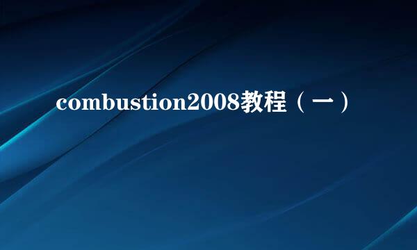 combustion2008教程（一）