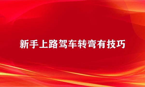 新手上路驾车转弯有技巧