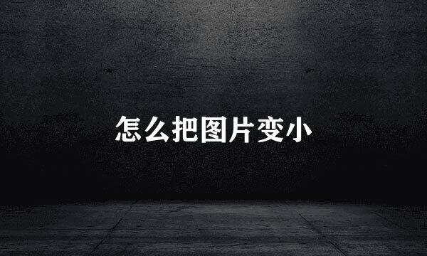 怎么把图片变小