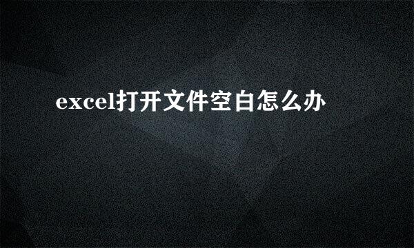 excel打开文件空白怎么办