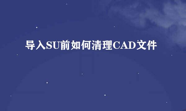 导入SU前如何清理CAD文件