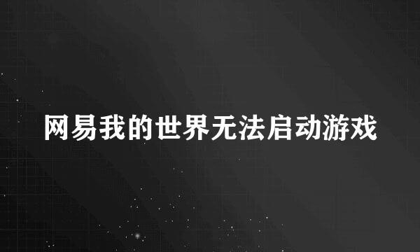 网易我的世界无法启动游戏