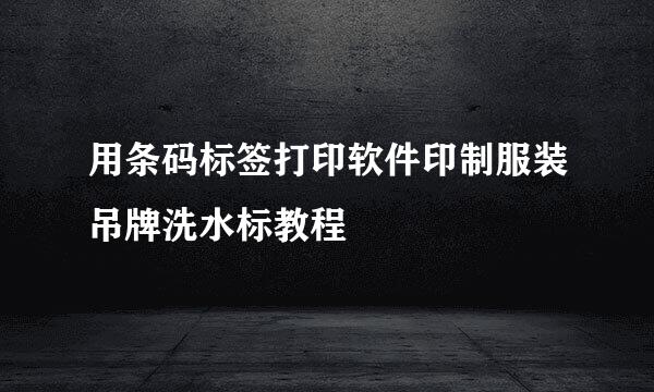 用条码标签打印软件印制服装吊牌洗水标教程
