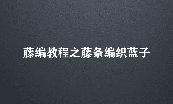 藤编教程之藤条编织蓝子