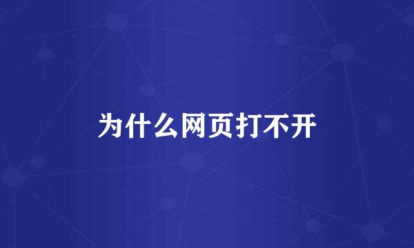 为什么网页打不开