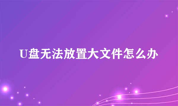 U盘无法放置大文件怎么办