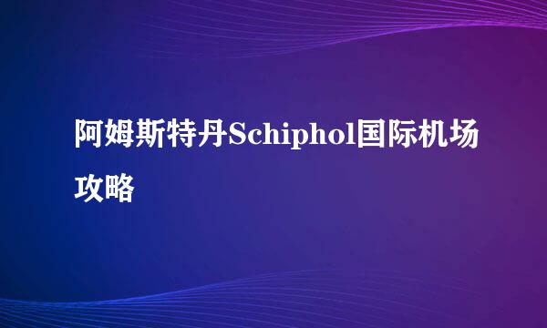 阿姆斯特丹Schiphol国际机场攻略