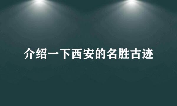 介绍一下西安的名胜古迹