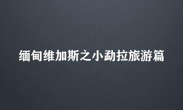 缅甸维加斯之小勐拉旅游篇
