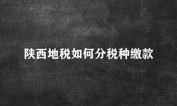 陕西地税如何分税种缴款