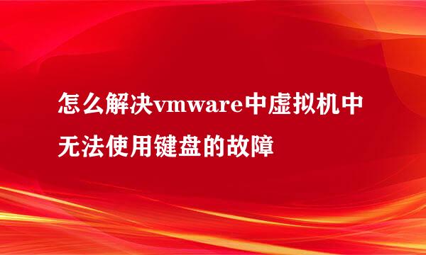 怎么解决vmware中虚拟机中无法使用键盘的故障