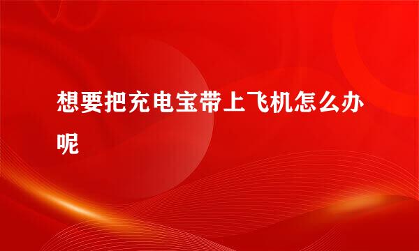 想要把充电宝带上飞机怎么办呢