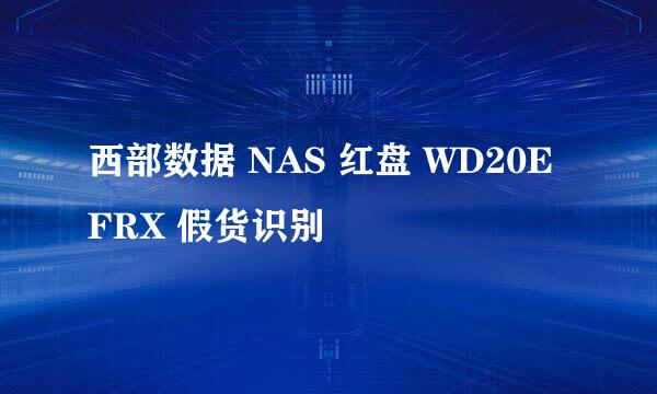 西部数据 NAS 红盘 WD20EFRX 假货识别