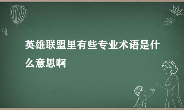 英雄联盟里有些专业术语是什么意思啊